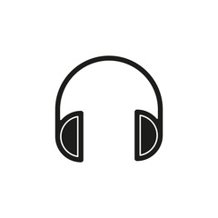vector headphones icon - sound music illustration - dj equipment