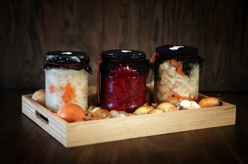 vegan salad - tasty and delicious homemade food on a rustic background