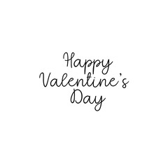 Happy Valentines Day. Typography poster. Handwritten calligraphy text. Greeting card isolated on white background.