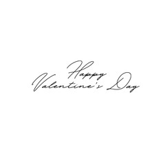 Happy Valentines Day. Typography poster. Handwritten calligraphy text. Greeting card isolated on white background.