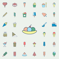 fruit ice cream colored dusk style icon. Ice cream icons universal set for web and mobile