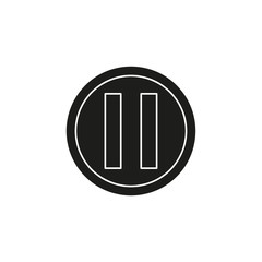 vector pause button icon - media symbol - pause music or video