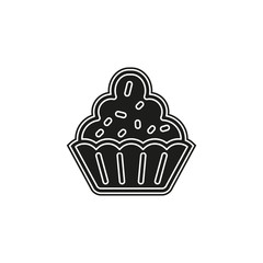 Muffin - cupcake illustration, vector dessert - delicious sweet, bakery symbol