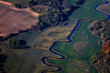 Neubrandesburg, Mecklenburg-Vorpommern, Deutschland, Tollensetal, Herbstlandschaft, Luftaufnahme, 14.10.2018 