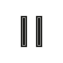 vector pause button icon - media symbol - pause music or video