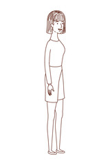 young woman standing avatar character