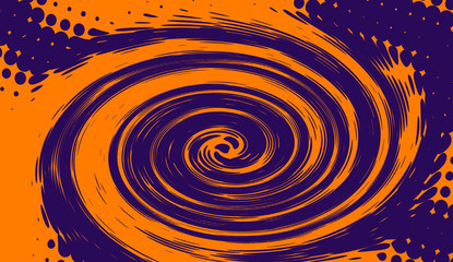 Hypnosis halftone psychedelic art . Graphic trendy syntwave swirl background.