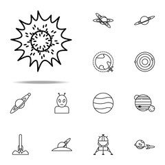 the sun icon. Cartooning space icons universal set for web and mobile