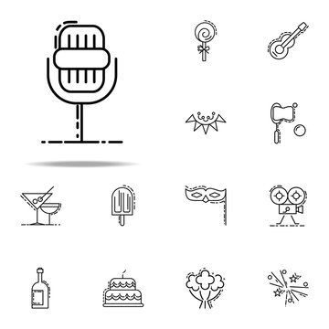 microphone dusk style icon. Birthday icons universal set for web and mobile