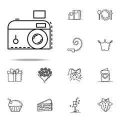 camera dusk style icon. Birthday icons universal set for web and mobile
