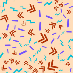 Seamless pattern with different shapes objects. Texture background for textile, print, paper, fabric background, wallpaper