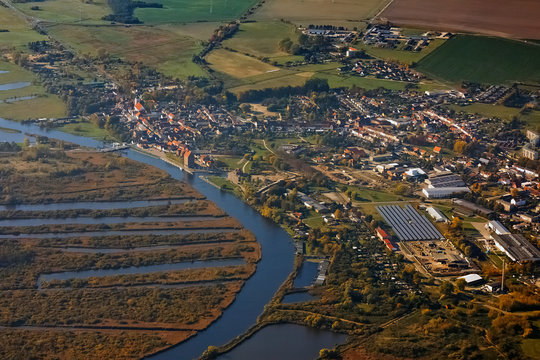 Loitz, Peene, Mecklenburg-Vorpommern, Deutschland, Luftbild