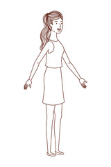 young woman standing avatar character