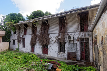 Ruined abandoned house in Fort-de-France, Martinique FWI