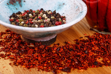 Asian seasoning, oriental theme with spices