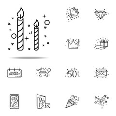 candles dusk style icon. Birthday icons universal set for web and mobile