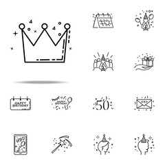crown dusk style icon. Birthday icons universal set for web and mobile