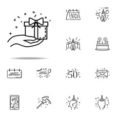 givegift dusk style icon. Birthday icons universal set for web and mobile