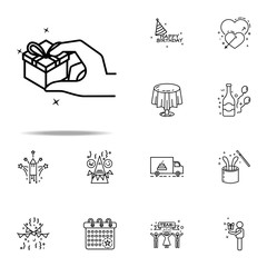 Fototapeta premium give gift dusk style icon. Birthday icons universal set for web and mobile