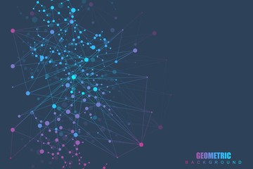 Big Data Visualization Background. Modern futuristic virtual abstract background. Science network pattern, connecting lines and dots. Global network connection vector.