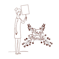 woman with label power is female character