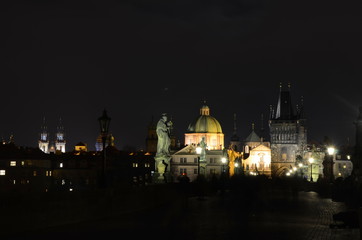 Fototapeta na wymiar Charles Bridge in Prague by night