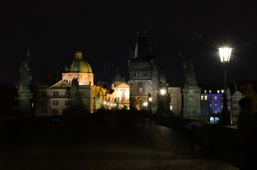 Fototapeta na wymiar Charles Bridge in Prague by night