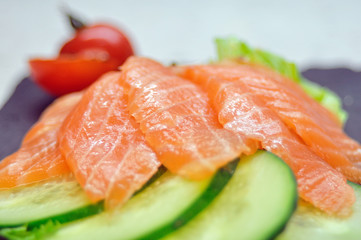 close up of sashimi sushi set with chopsticks and soy