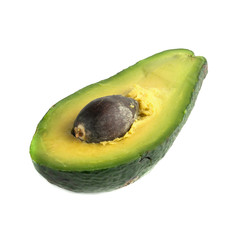 Slice avocado isolated on a white background.