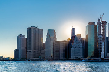 Sunset over Manhattan - View from Brooklyn park
