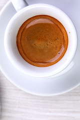 cup of coffee, top view