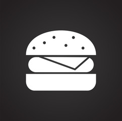 Burger icon on black background for graphic and web design, Modern simple vector sign. Internet concept. Trendy symbol for website design web button or mobile app