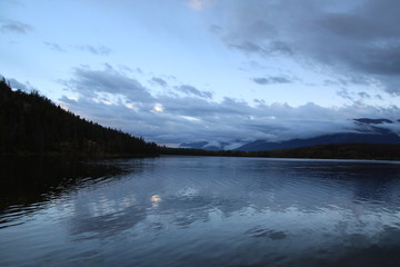 Clouds Over Pyramid Lake, Jasper National Park, Alberta