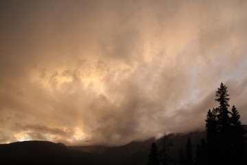 Sunset Fire In The Sky, Jasper National Park, Alberta