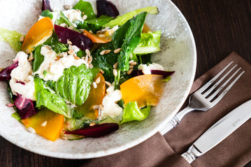 salad with persimmon