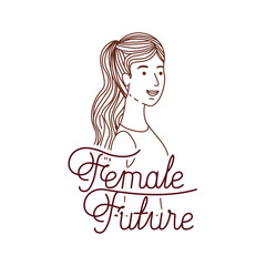 woman with label female future avatar character