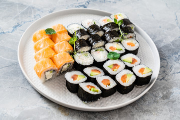sushi set on the plate