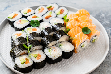 sushi set on the plate