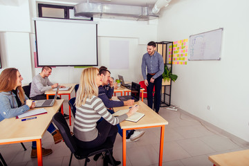 Teacher having a presentation