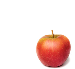  red ripe apple on white background
