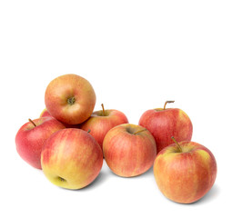  fruit red apples on a white background