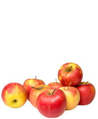  fruit red apples on a white background