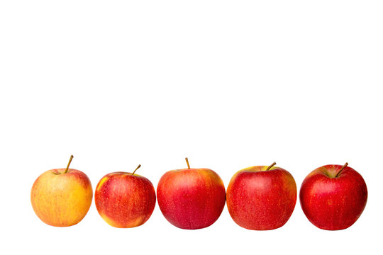 fruit red apples on a white background