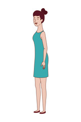 young woman standing avatar character