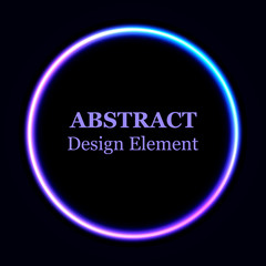 Vibrant neon glowing circle. Colorful round frame. Abstract bright ring. Shine vector stroke illustration for your design, banner, ad.