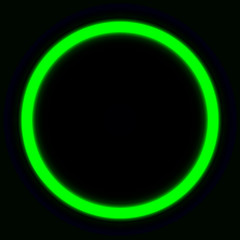 Green vibrant neon glowing circle. Colorful round frame. Abstract bright ring. Shine vector stroke illustration for your design, banner, ad.
