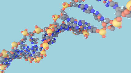DNA molecule double helix close up view