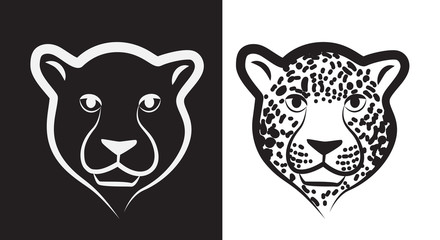 Panther or Leopard Icon or Emblem Isolated