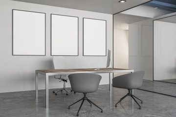 Modern office with billboard