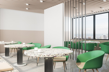 Concrete restaurant interior